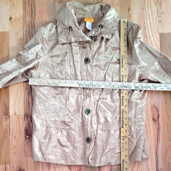 Ruby Rd Gold Jacket Blazer Ruched Sleeves 12 - Picture 6 of 6